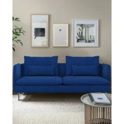 3-Seat Sofa Cover with Fine Linen Armrests Slipcovers Solid Color SODERcover LITB PRIME cover