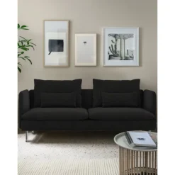 3-Seat Sofa Cover with Fine Linen Armrests Slipcovers Solid Color SODERcover LITB PRIME cover