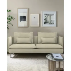 3-Seat Sofa Cover with Fine Linen Armrests Slipcovers Solid Color SODERcover LITB PRIME cover