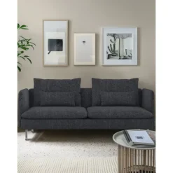 3-Seat Sofa Cover with Fine Linen Armrests Slipcovers Solid Color SODERcover LITB PRIME cover