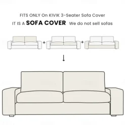 3-Seater Sofa Cover of Solid Color Slipcovers KIVcover LITB PRIME cover