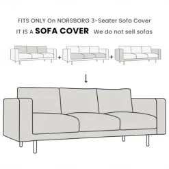 3-Seater Sofa Cover Solid Color Slipcovers NORSBcover LITB PRIME cover