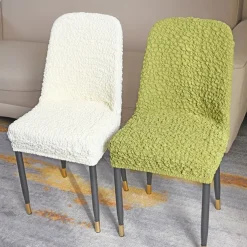 Seersucker Chair Cover Wrinkle Fabric Dinning Chair Cover Curved Back Chair Slipcover Stretch Seat Protector Thicker Seat Cover for Dining Room Hotel Banquet