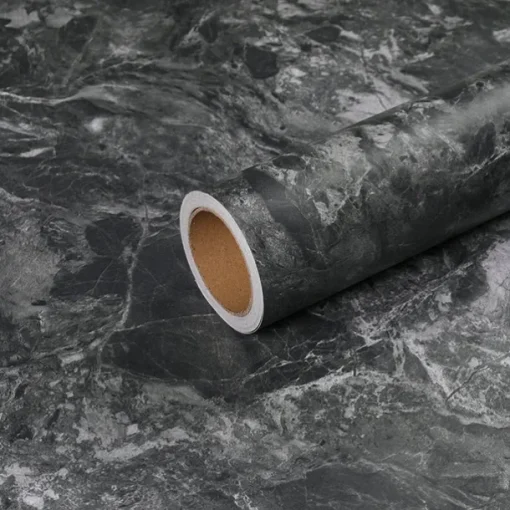 Self Adhesive Marble Wallpaper Waterproof Oil Proof Thickened Matte Surface Kitchen Decoration Refurbished Sticker Furniture Protection Film 3 Meters