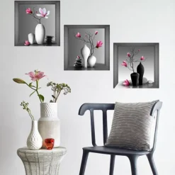 Self-Adhesive 3D Plant Wall Stickers - Waterproof, Dirt-Resistant, Easy Peel-and-Stick Decals for Living Room, Bedroom, Kitchen, and Office - Transform Your Home