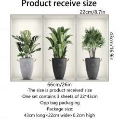 Self-Adhesive 3D Plant Wall Stickers - Waterproof, Dirt-Resistant, Easy Peel-and-Stick Decals for Living Room, Bedroom, Kitchen, and Office - Transform Your Home
