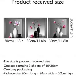 Self-Adhesive 3D Plant Wall Stickers - Waterproof, Dirt-Resistant, Easy Peel-and-Stick Decals for Living Room, Bedroom, Kitchen, and Office - Transform Your Home