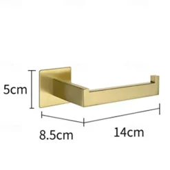 Self-Adhesive Stainless Steel Bathroom Hardware Set - Towel Ring, Toilet Paper Holder, Coat Hook - No-Drill Bathroom Accessories Kit with Adhesive Glue