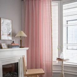 Semi Blackout Curtains Green, Pinch Pleat Curtain Panels Cotton Polyester Striped Embroidered 2 Panels Set Curtains for Living Room with Tassels