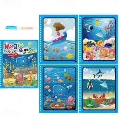 1Set Children Painting Drawing Toys Reusable Coloring Book Magic Water Drawing Book Sensory Early Education Toys For Kids