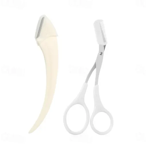 1Set Eyebrow Trimming Knife Eyebrow Face Razor For Women Professional Eyebrow Scissors With Comb Brow Trimmer Scraper Accesso