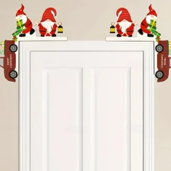 1set Festive Wooden Christmas Tree Decoration Props - 4 Styles for Table Door Frame and Corner - Santa Claus and Holiday Decor for Home and Room