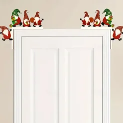 1set Festive Wooden Christmas Tree Decoration Props - 4 Styles for Table Door Frame and Corner - Santa Claus and Holiday Decor for Home and Room