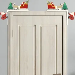 1set Festive Wooden Christmas Tree Decoration Props - 4 Styles for Table Door Frame and Corner - Santa Claus and Holiday Decor for Home and Room