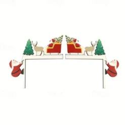 1set Festive Wooden Christmas Tree Decoration Props - 4 Styles for Table Door Frame and Corner - Santa Claus and Holiday Decor for Home and Room