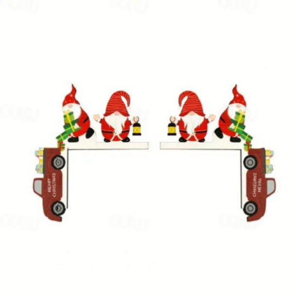 1set Festive Wooden Christmas Tree Decoration Props - 4 Styles for Table Door Frame and Corner - Santa Claus and Holiday Decor for Home and Room