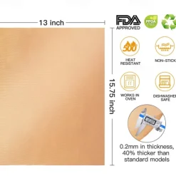 Set of 4 Non-stick Reusable Teflon Sheets Barbecue BBQ Grill Mats for Out Door Grilling