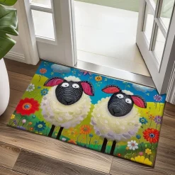 Sheeps Doormat Floor Mats Washable Rugs Kitchen Mat Non-Slip Oil Proof Rug Indoor Outdoor Mat Bedroom Decor Bathroom Mat Entrance Rug