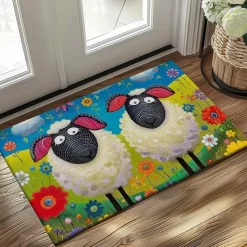 Sheeps Doormat Floor Mats Washable Rugs Kitchen Mat Non-Slip Oil Proof Rug Indoor Outdoor Mat Bedroom Decor Bathroom Mat Entrance Rug