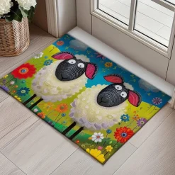 Sheeps Doormat Floor Mats Washable Rugs Kitchen Mat Non-Slip Oil Proof Rug Indoor Outdoor Mat Bedroom Decor Bathroom Mat Entrance Rug