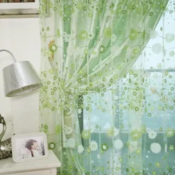 Sheer Curtains White Window Curtains Farmhouse For Living Room Bedroom,Voile Curtain Outdoor Vintage Rod Pocket Curtain Drapes 1 Panel