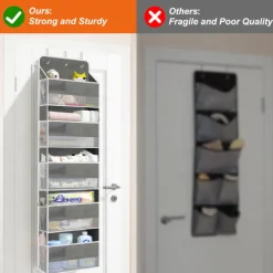 5-Shelf Over-the-Door Storage Organizer -Back to School Space-Saving Hanging Design with 10 Extra-Large Capacity Pockets - Perfect for Bedroom Bathroom Food Pantry and Home Storage