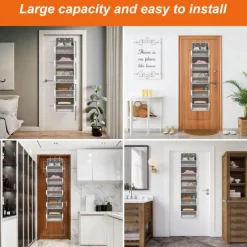 5-Shelf Over-the-Door Storage Organizer -Back to School Space-Saving Hanging Design with 10 Extra-Large Capacity Pockets - Perfect for Bedroom Bathroom Food Pantry and Home Storage