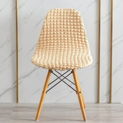 Shell Dining Chair Cover Set of 1,Mid Century Modern Style Seersucker Stretch High Back Dining Chair Cover for Kitchen Dining Room Side Chairs Removable Washable Lounge Armless Chair