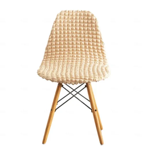 Shell Dining Chair Cover Set of 1,Mid Century Modern Style Seersucker Stretch High Back Dining Chair Cover for Kitchen Dining Room Side Chairs Removable Washable Lounge Armless Chair