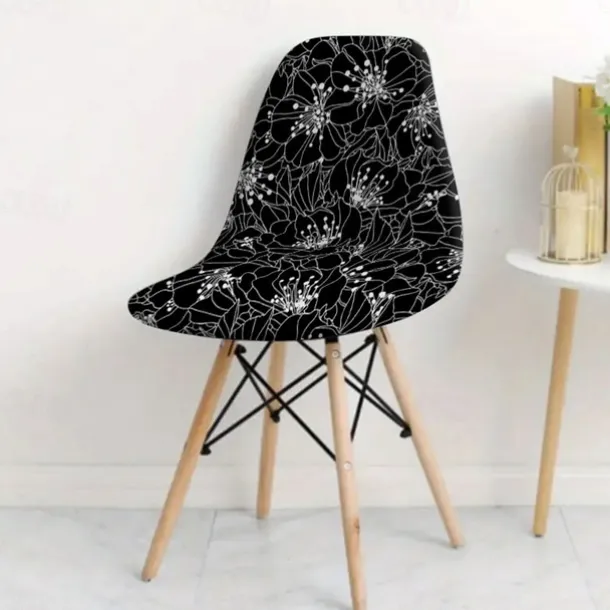 Shell Dining Chair Cover Mid Century High Back Dining Chair Cover Modern Style for Kitchen Dining Room Chair Slipcovers Dining Chair Cover