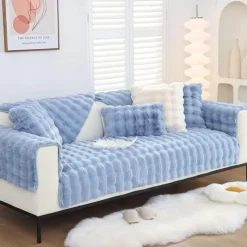 Sherpa Sofa Cover Sofa Seat Mat Plush Slipcover Sectional Couch Covers,Furniture Protector Anti-Slip Couch Covers for Dogs Cats Kids(Sold by Piece/Not All Set)