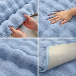 Sherpa Sofa Cover Sofa Seat Mat Plush Slipcover Sectional Couch Covers,Furniture Protector Anti-Slip Couch Covers for Dogs Cats Kids(Sold by Piece/Not All Set)