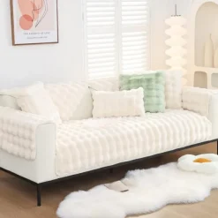 Sherpa Sofa Cover Sofa Seat Mat Plush Slipcover Sectional Couch Covers,Furniture Protector Anti-Slip Couch Covers for Dogs Cats Kids(Sold by Piece/Not All Set)