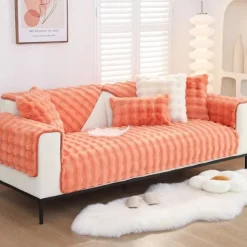 Sherpa Sofa Cover Sofa Seat Mat Plush Slipcover Sectional Couch Covers,Furniture Protector Anti-Slip Couch Covers for Dogs Cats Kids(Sold by Piece/Not All Set)