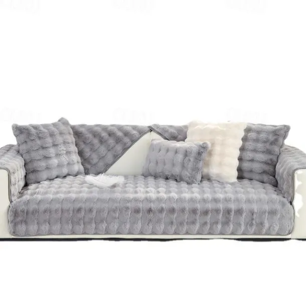 Sherpa Sofa Cover Sofa Seat Mat Plush Slipcover Sectional Couch Covers,Furniture Protector Anti-Slip Couch Covers for Dogs Cats Kids(Sold by Piece/Not All Set)