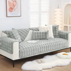 Sherpa Sofa Cover Sofa Seat Mat Plush Slipcover Sectional Couch Covers,Furniture Protector Anti-Slip Couch Covers for Dogs Cats Kids(Sold by Piece/Not All Set)
