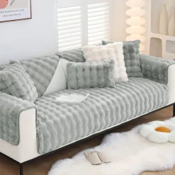 Sherpa Sofa Cover Sofa Seat Mat Plush Slipcover Sectional Couch Covers,Furniture Protector Anti-Slip Couch Covers for Dogs Cats Kids(Sold by Piece/Not All Set)