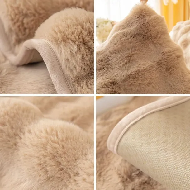 Sherpa Sofa Cover Sofa Seat Mat Plush Slipcover Sectional Couch Covers,Furniture Protector Anti-Slip Couch Covers for Dogs Cats Kids(Sold by Piece/Not All Set)
