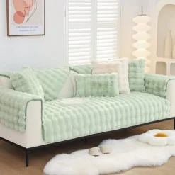 Sherpa Sofa Cover Sofa Seat Mat Plush Slipcover Sectional Couch Covers,Furniture Protector Anti-Slip Couch Covers for Dogs Cats Kids(Sold by Piece/Not All Set)