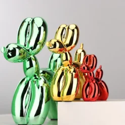 Shiny Balloon Dog Statue Home Decor Modern Art Funky Statues for Coffee Table Kitchen Decorations Decor Trendy Color Schemes Room Aesthetic Metal Texture Gold Sculpture Dog