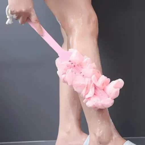 Shower Brush Loofah Sponge With Long Handle Body Back Mesh Scrubber Bath Brush Skin Exfoliating Massage Brush Bath Accessories