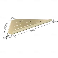 Shower Caddy 304 Stainless Steel Thickened Corner Shelf, Triangular Storage Rack, Bathroom Shelf with Brushed or Polished Finish, Wall-Mounted, Available in Matte Black Brushed Gold