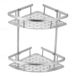 Shower Caddy Bathroom Corner Shower Rack 2/3 Layer Space Aluminum Bathroom Shelf Accessories Set Removable Rack Bathroom Shelf organizador
