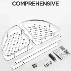 Shower Caddy Bathroom Corner Shower Rack 2/3 Layer Space Aluminum Bathroom Shelf Accessories Set Removable Rack Bathroom Shelf organizador