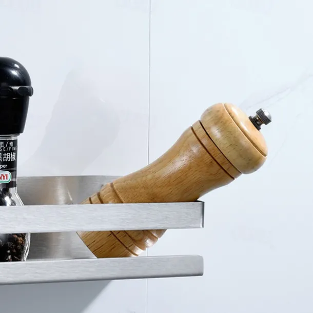 Shower Caddy Bathroom Kitchen Storage Rack Wall Hanging 304 Stainless Steel Storage Rack Bathroom Kitchen Supplies Multifunctional Storage Rack