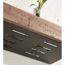 Shower Caddy Bathroom Shelves Wall Mounted Walnut Space Aluminum Shower Shelf Storage Organizer Rack Bathroom Kitchen Bathroom Hardware Pendant Shower Rack Corner Shelf 1pc