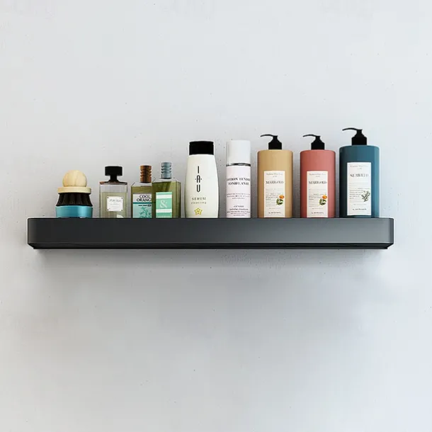 Shower Caddy Bathroom Shelves Wall Mounted Black Storage Organizer Rack Bathroom Kitchen Bathroom Hardware Pendant Bathroom Shelf Space Aluminum Shower Rack Corner Shelf Square Bath Shower Shelf