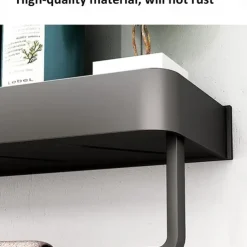 Shower Caddy Bathroom Shelves Wall Mounted Black Storage Organizer Rack Bathroom Kitchen Bathroom Hardware Pendant Bathroom Shelf Space Aluminum Shower Rack Corner Shelf Square Bath Shower Shelf