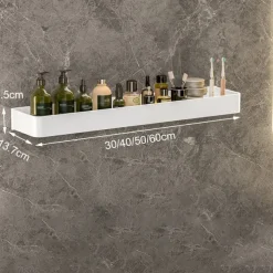 Shower Caddy Bathroom Shelves Wall Mounted White Storage Organizer Rack Bathroom Kitchen Bathroom Hardware Pendant Bathroom Shelf Space Aluminum Shower Rack Corner Shelf Square Bath Shower Shelf