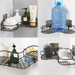 Shower Caddy Bathroom Shelf Bathroom Kitchen No Punching Triangle Storage Rack, Bathroom Accessories